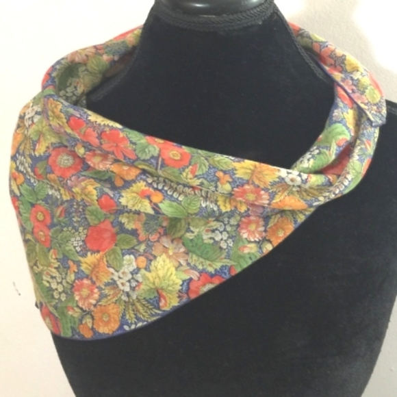 Vintage Accessories - 70’s Fall Floral Scarf Handmade